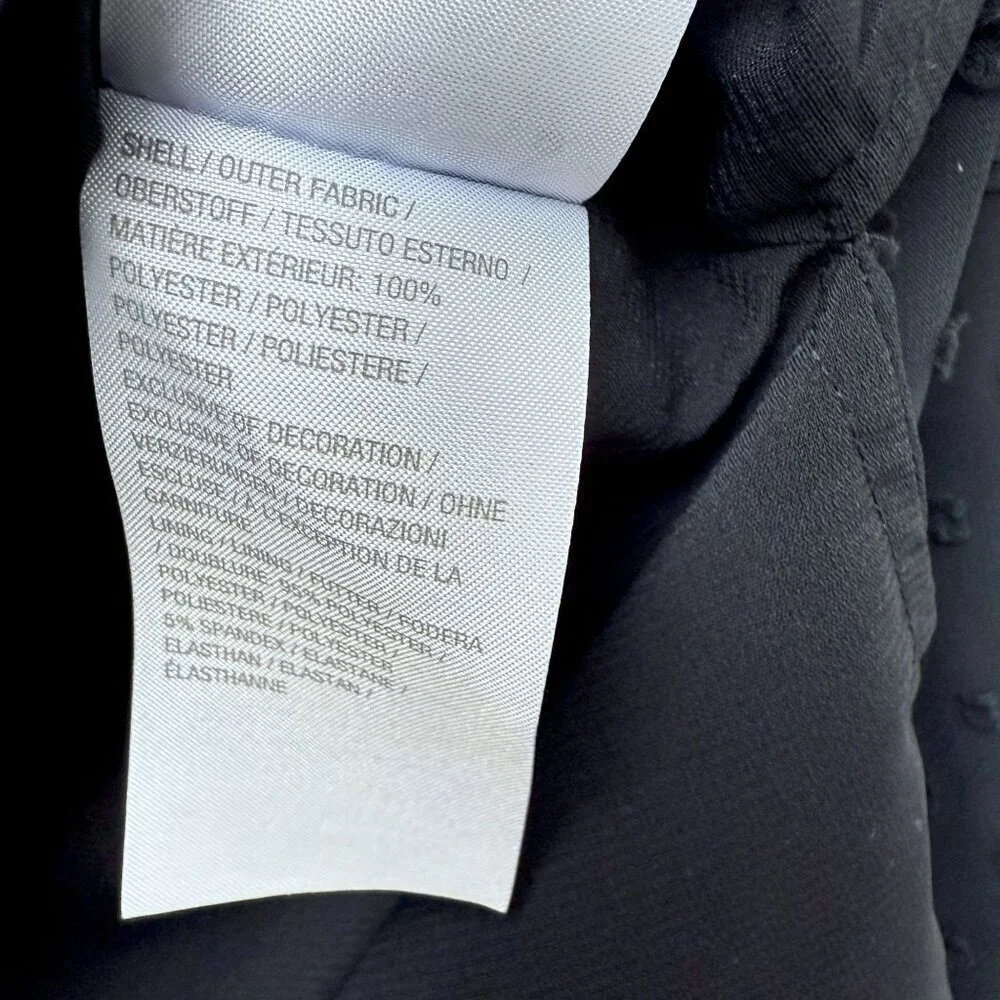 Isaac Mizrahi Live Black Blouse Size 14 Swiss Dot Chiffon Peasant Top NEW - Picture 11 of 11